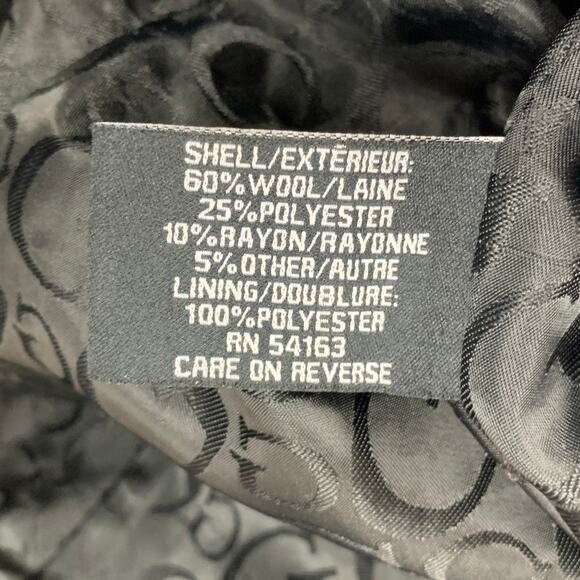 Guess Womens Small Long Sleeve Full Zip Wool Blend Button Up Hooded Long Coat - Picture 6 of 7